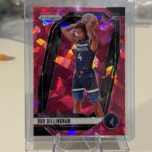 2024 Panini Prizm Rob Dillingham Pink Cracked Ice Rookie Card